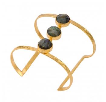 Golden bracelet with labradorite - Bracelet peirres semi precieuses